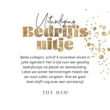 Stijlvolle uitnodiging bedrijfsuitje bubbels goud logo 3