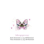 Stijlvolle uitnodiging communie waterverf vlinder goud foto 2