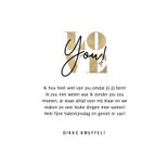 Stijlvolle Valentijnskaart typografie gouden Love you! 3