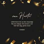 Stijlvolle verjaardagskaart confetti 80 goud 3d van harte 3