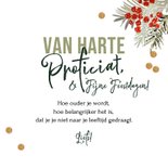 Stijlvolle verjaardagskaart kerst botanisch confetti goud 3