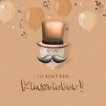Stijlvolle verjaardagskaart kraftlook van harte oldtimer  2