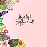 Stijlvolle verjaardagskaart met unicorn en bloemen 2