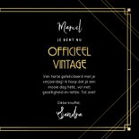 Stijlvolle verjaardagskaart officieel vintage, zwart en goud 3