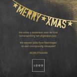 Stijlvolle zakelijke kerstkaart met slingers en typografie 3