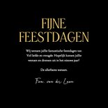 Stijlvolle zwarte fotocollage kerstkaarten met goudfolie 3