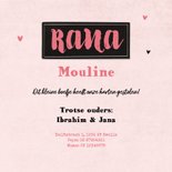 Stoer geboortekaartje boefje meisje baby roze polaroid 3