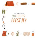 Stoer kinderfeestje outdoor survival kampeer illustratie 2