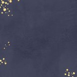 Stoere communiekaart blauw met goudkleurige verf Achterkant