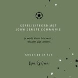 Stoere felicitatie communie voetbal met spetters 3