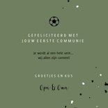 Stoere felicitatie communie voetbal met spetters 3