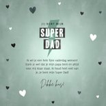 Stoere vaderdag kaart Super Dad met typografie en hartjes 3