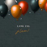 Stoere verjaardagskaart 3d ballonnen en zilveren confetti 2