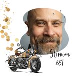 Stoere verjaardagskaart vintage motor illustratie confetti 2