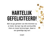 Stoere verjaardagskaart vintage motor illustratie confetti 3