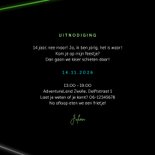 Stoereuitnodiging lasergamen schieten laserparty neon 3