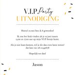 Ticket VIP kinderfeestje goud uitnodiging confetti foto 3