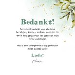 Trendy bedankkaart botanische bladeren watercolour goud 3