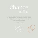 Trendy Change the Date trouwkaart groen olijftakjes ringen 3