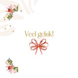 Trendy felicitatiekaart geboorte kleurrijke bloemetjes strik 2