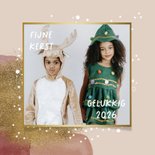 Trendy fotokaart fijne feestdagen watercolor strik goud 2