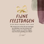 Trendy fotokaart fijne feestdagen watercolor strik goud 3