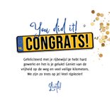 Trendy geslaagd kaart rijbewijs kentekenplaat auto confetti 3