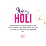 Trendy Holi kaart watercolour goud spetters 3