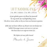 Trendy jubileumkaart 25 jaar ballonnen bloemen goud 3