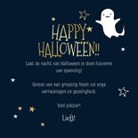 Trendy kaart Halloween pompoen goud spookjes sterren 3