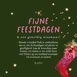 Trendy kerstkaart 'Howdy Holidays' cowboyboot botanisch goud 3