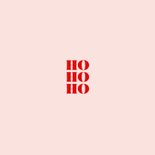 Trendy kerstkaart met HO HO HO typografie Achterkant