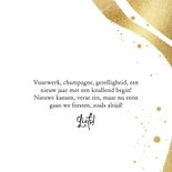 Trendy nieuwjaarskaart feestelijk goud champie oliebollen 3
