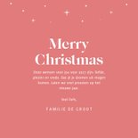 Trendy rode kerstkaart met cirkel en witte sterren 3