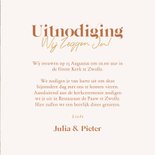 Trendy trouwkaarten met oranje boogje en goudfolie 3