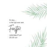 Trendy uitnodiging met foto en tropische bladeren 3