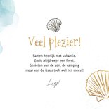 Trendy vakantiekaart ‘Enjoy Summer’ schelpen watercolor goud 3