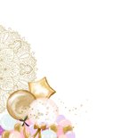 Trendy verjaardagskaart birthday mubarak ballonnen goudlook 2