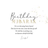 Trendy verjaardagskaart birthday mubarak ballonnen goudlook 3