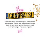 Trendy verjaardagskaart cadillac rijlessen confetti goud 3