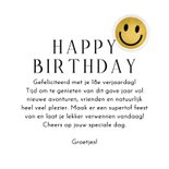 Trendy verjaardagskaart folieballon 18 jaar foto smiley goud 3