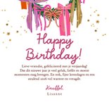 Trendy verjaardagskaart kerstkrans strikken goud foto ster 3