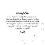 Trendy verjaardagskaart kleurrijk blokjespatroon naam foto 3