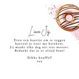 Trendy wenskaart blij met jou donut illustratie waterverf 3