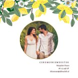 Trouwkaart bloemen en citroenen 2