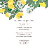 Trouwkaart bloemen en citroenen 3
