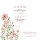 Trouwkaart bloemen in pastel  2
