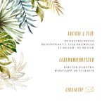 Trouwkaart botanisch watercolour lijnillustratie goud foto 2