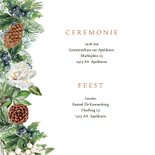 Trouwkaart botanische krans winter 2