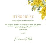 Trouwkaart botanische mimosabloemen 3